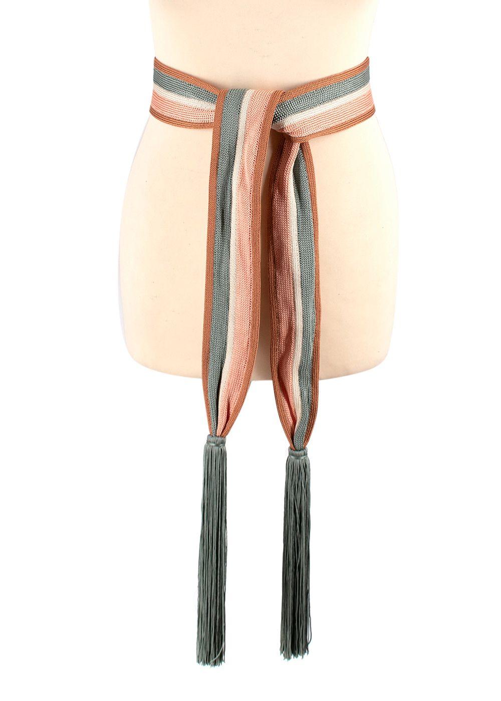 Forte Forte Pink Toned Striped Knit Belt