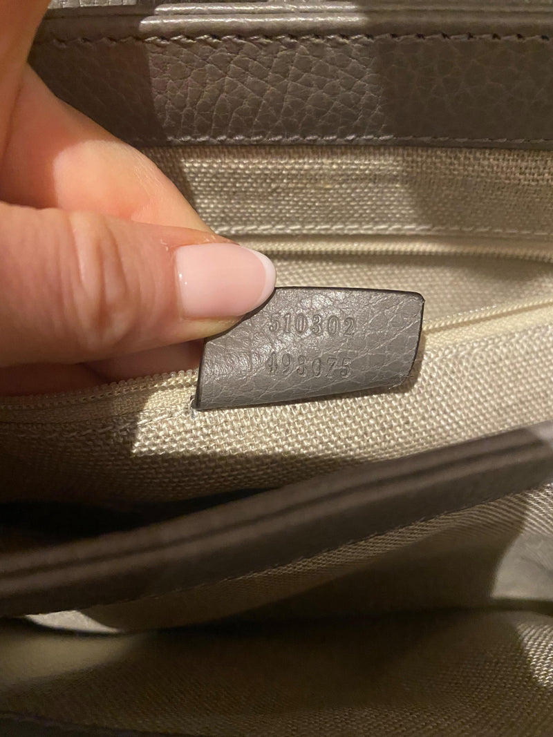 Interlocking G Grey Shoulder Bag