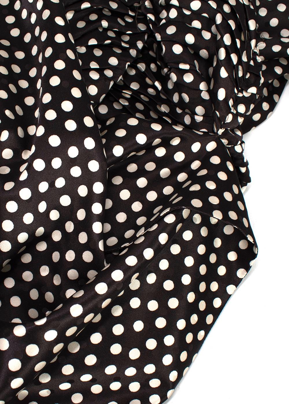 Magda Butrym Brown Polka-dot Silk Shirt Dress