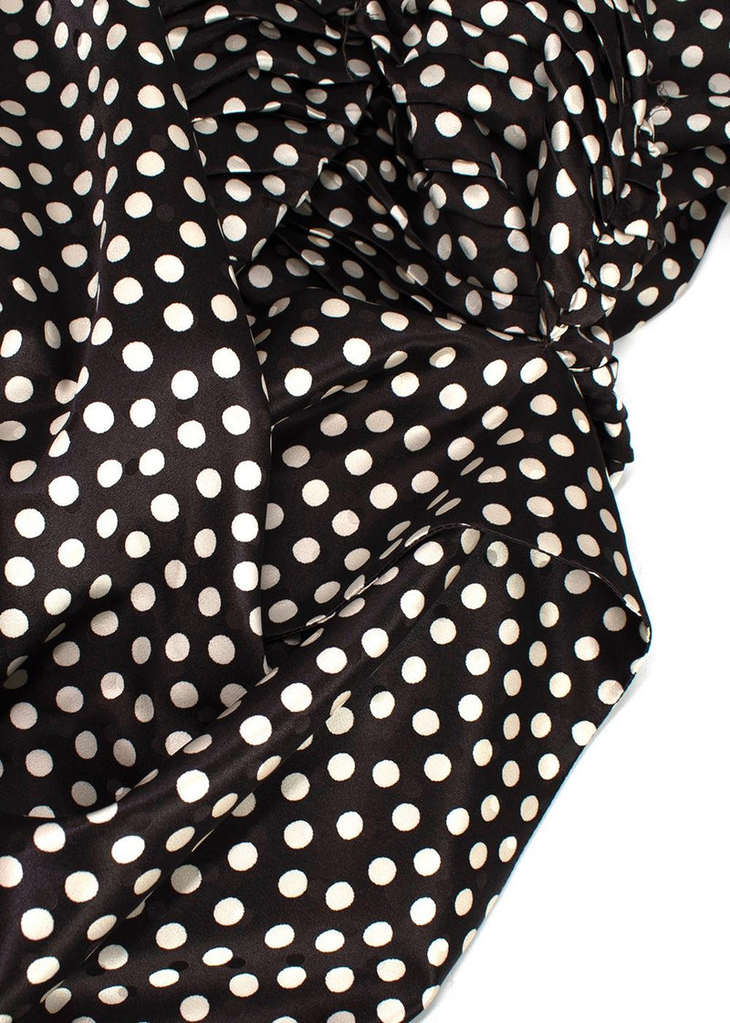 Magda Butrym Brown Polka-dot Silk Shirt Dress