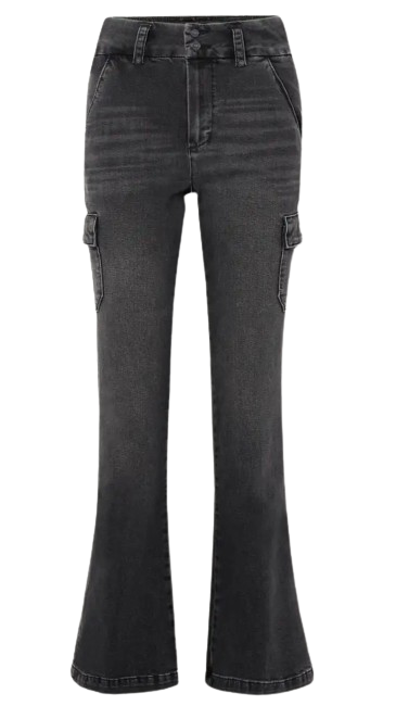 Paige Grey Dion High Rise Flared Cargo Jeans