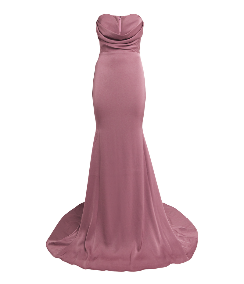 Alex Perry  Satin Crepe Draped Gown