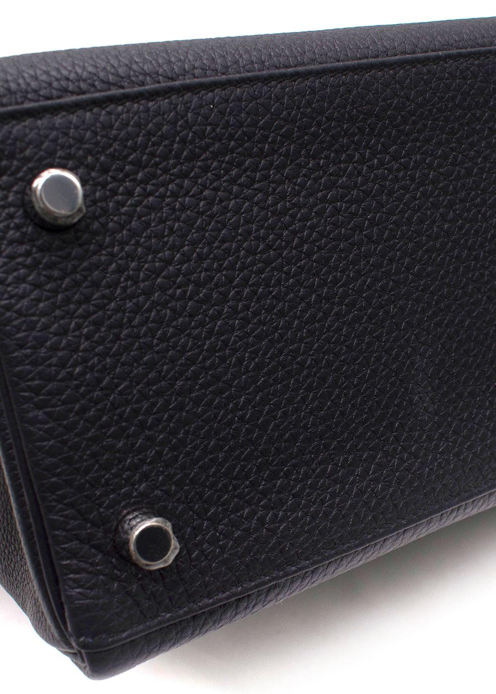 Hermes Limited Edition Kelly 28cm Galop Retourne Au Visit in  Noir Togo Leather with Palladium Hardware
