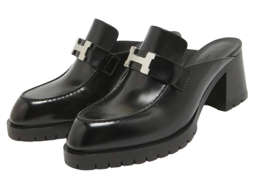 Hermes Black Constance Mules