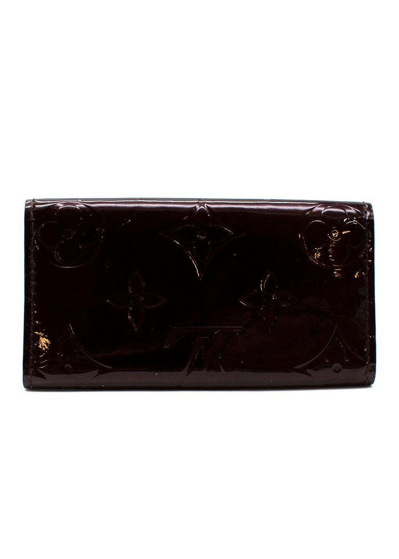Burgundy Monogram Vernice 4 Key Holder