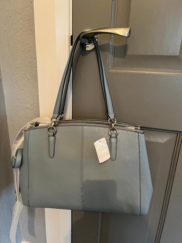 Coach Pale Blue Leather Tote Bag
