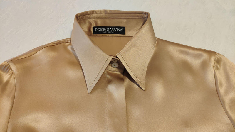 Dolce & Gabbana Champagne Gold Silk Shirt