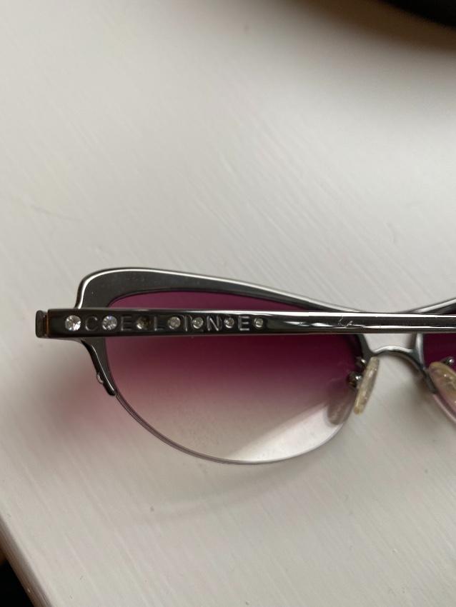Celine Vintage Pink Crystal Embellished Sunglasses