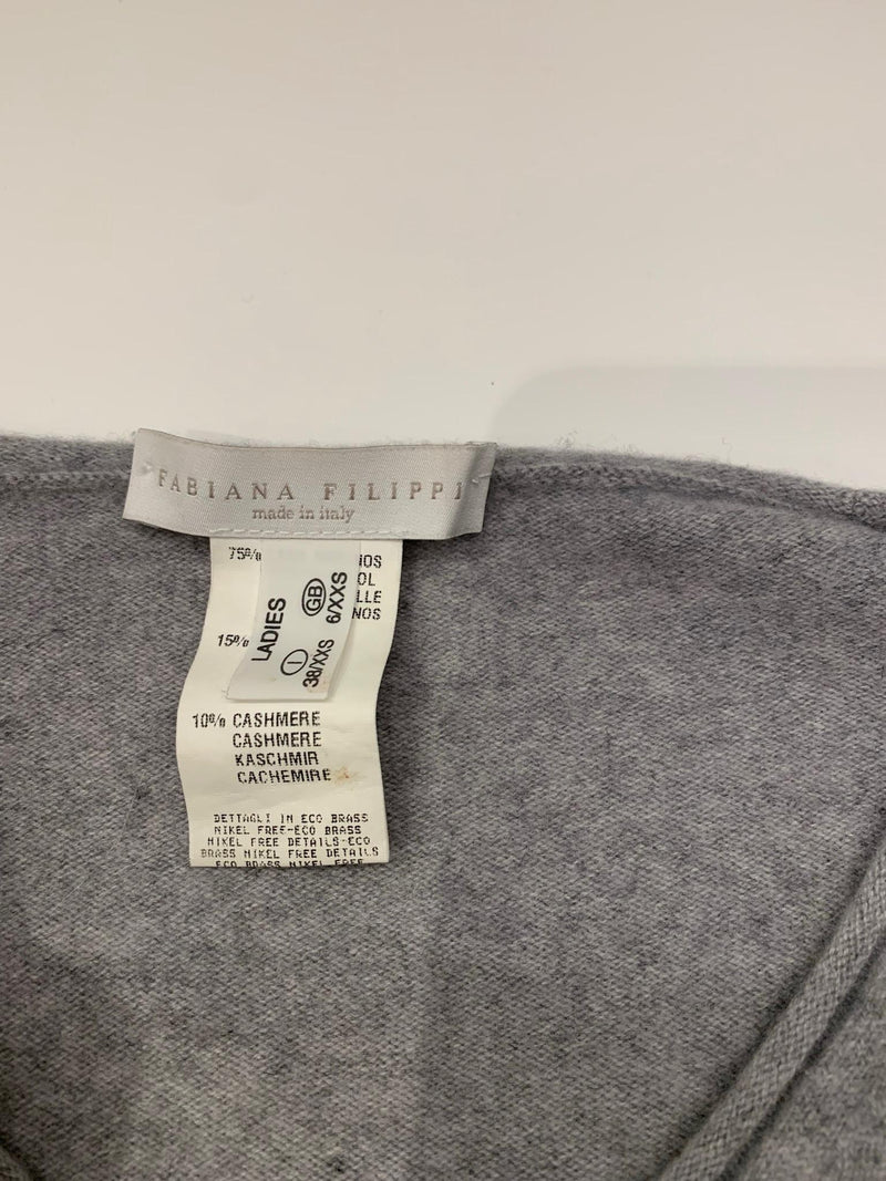 Grey Embellished Cashmere Blend Jumper