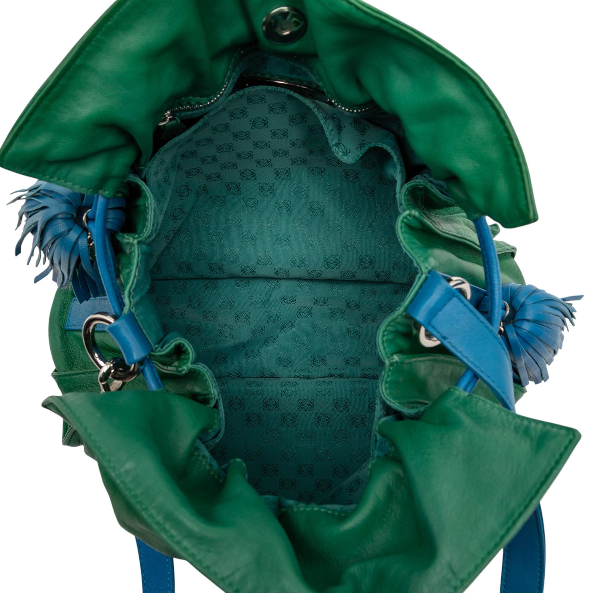 Loewe Green/Blue Bicolor Nappa Flamenco Tassel 30 Crossbody