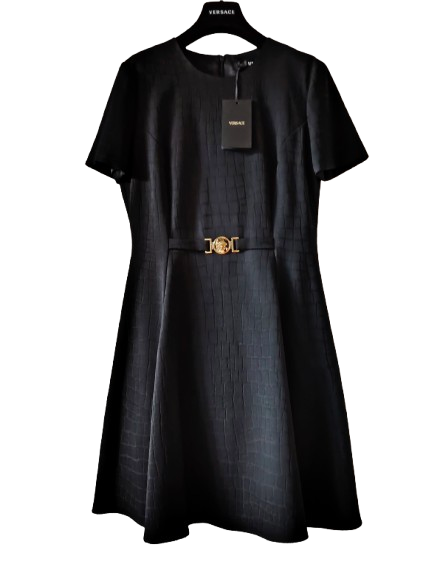 Black Virgin Wool Medusa Dress