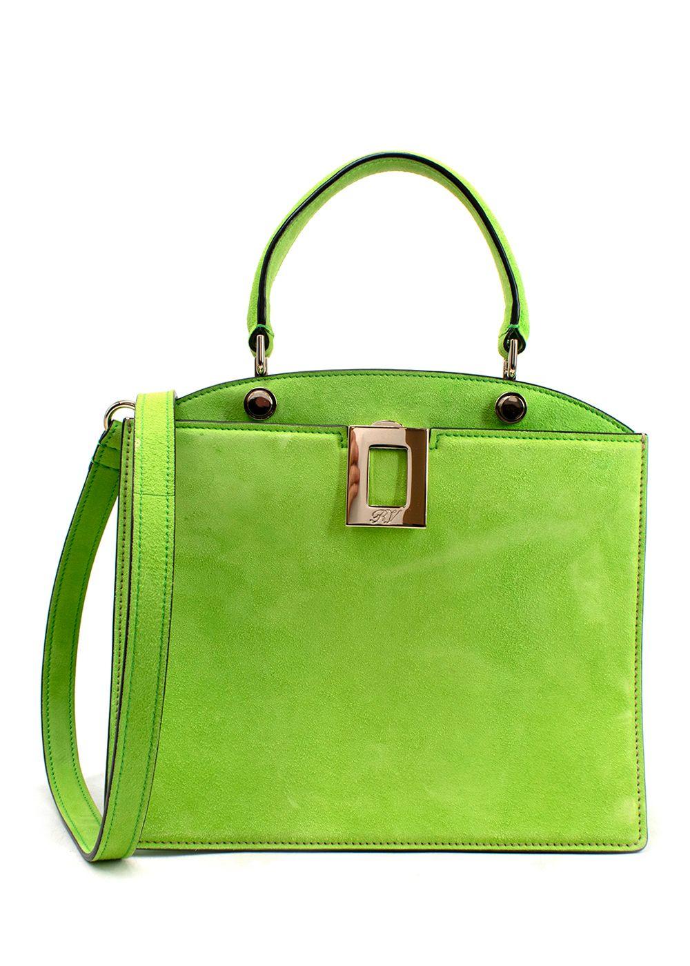 Roger Vivier green suede tote