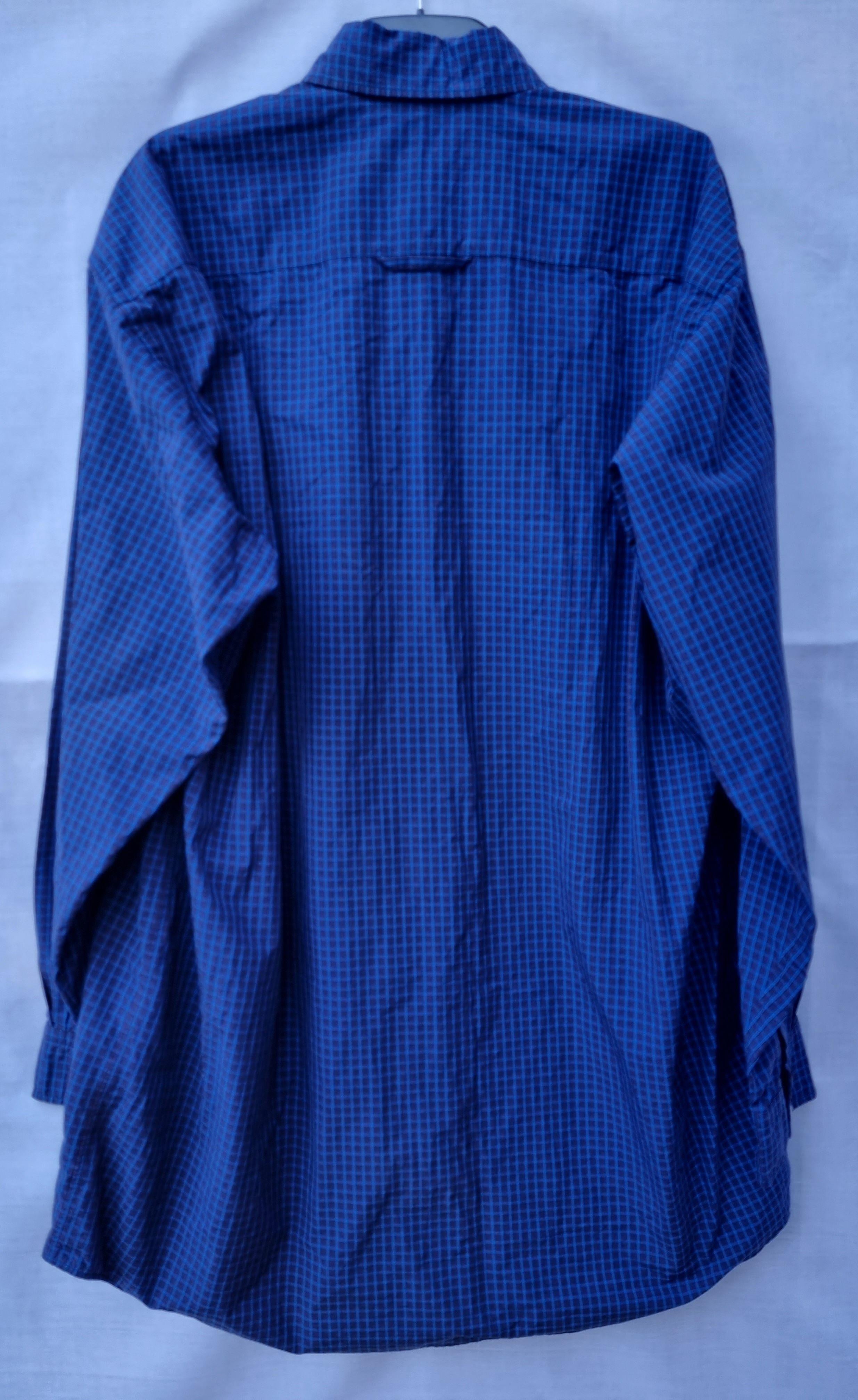 Blue windowpane check cotton oversize shirt