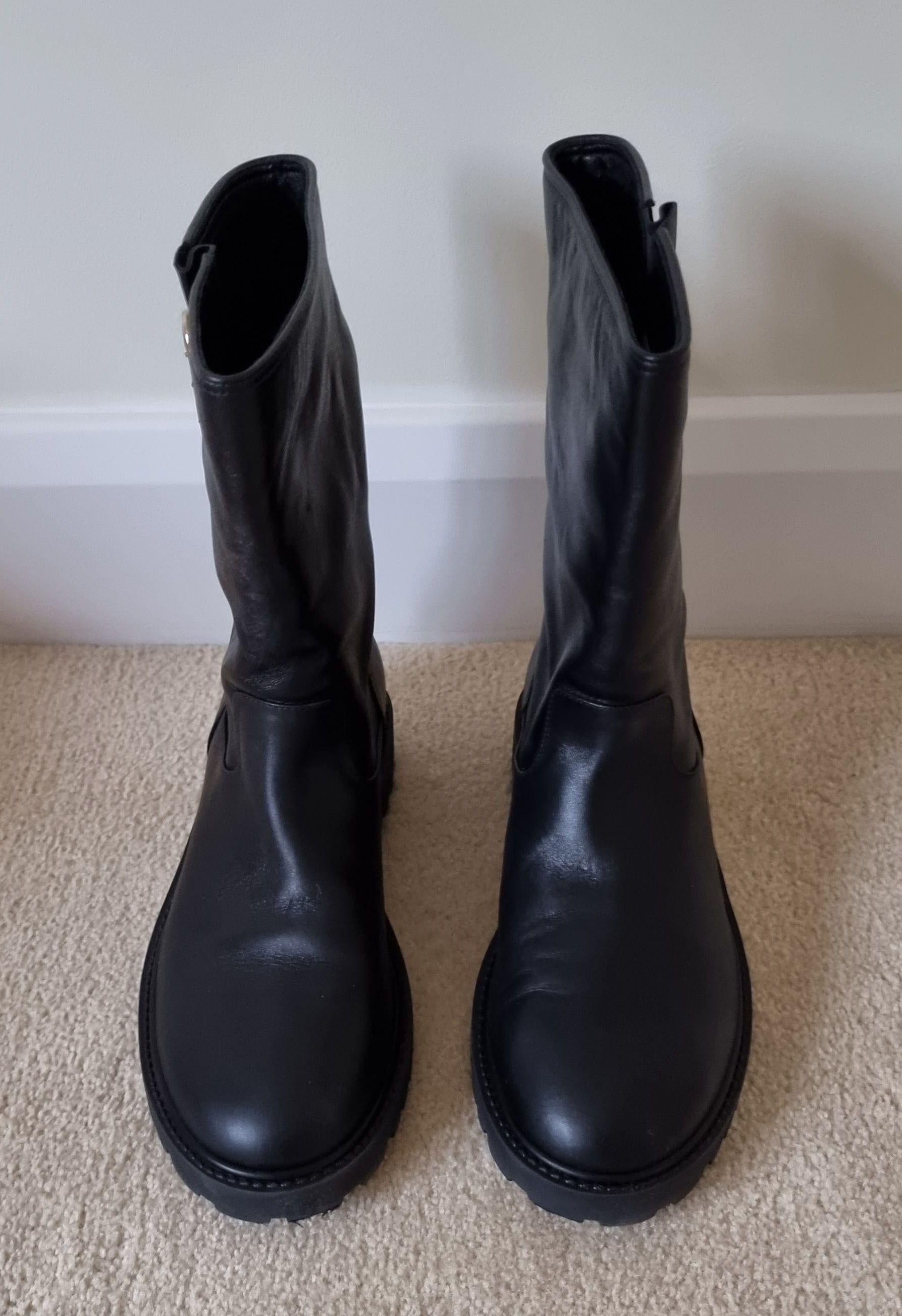 Bally Black Leather Daska Boots