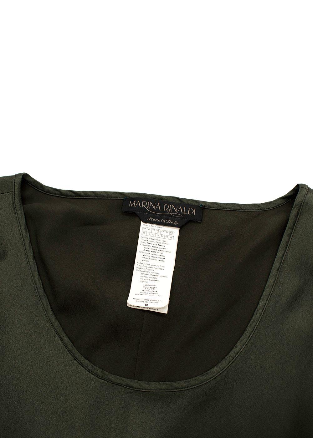 Marina Rinaldi Green Satin Midi Dress