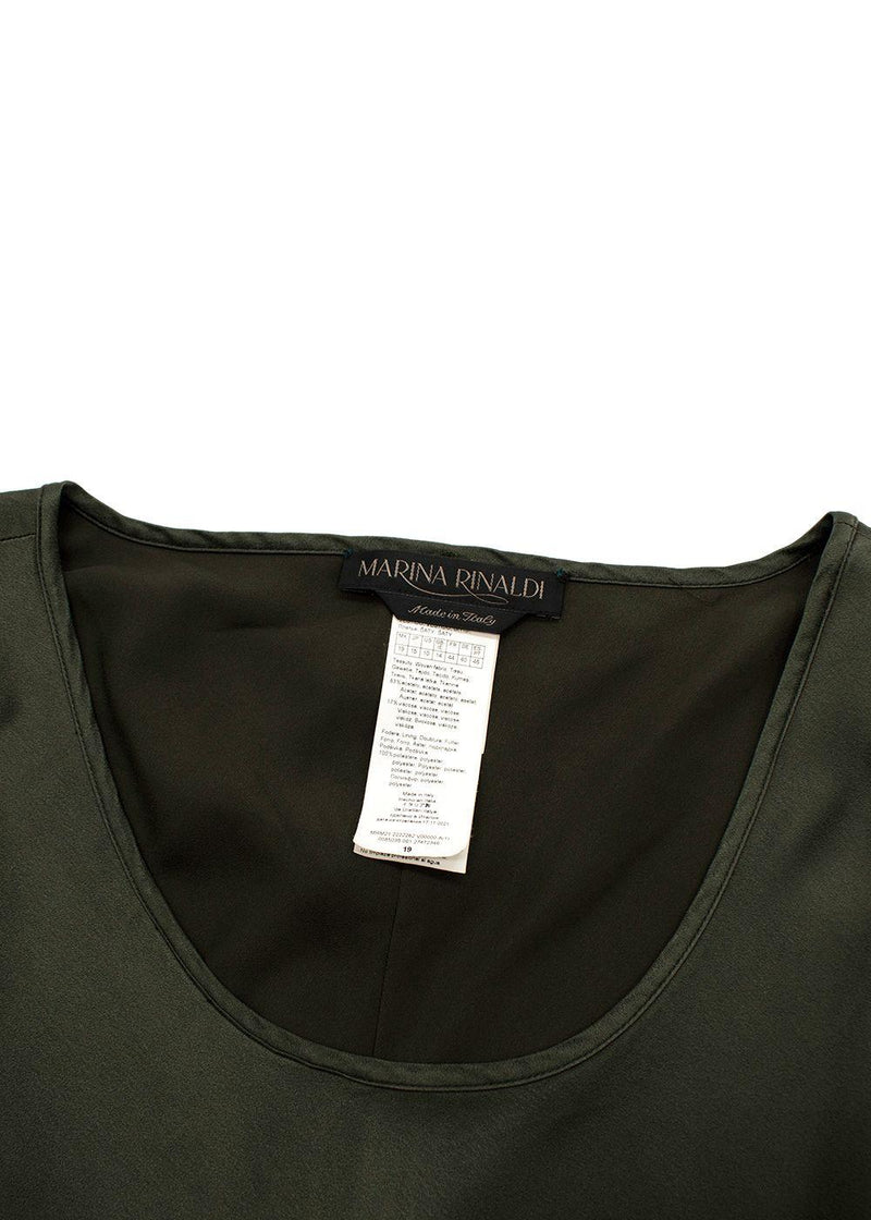 Marina Rinaldi Green Satin Midi Dress