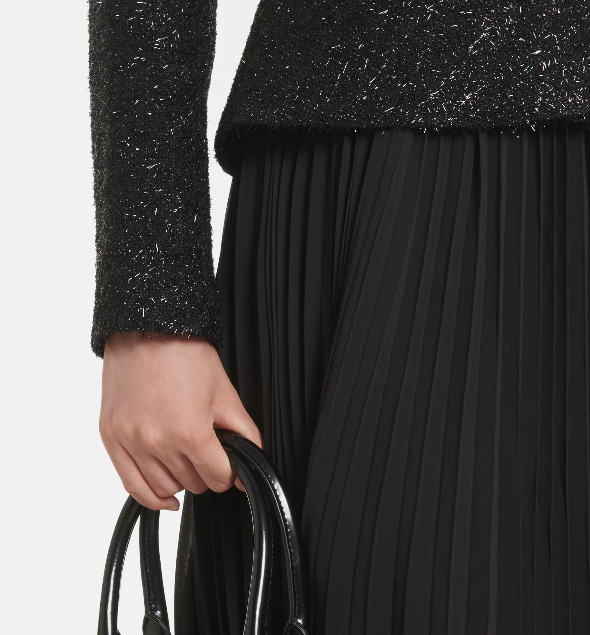 Self Portrait Faux-pearl Button Midi Dress in Boucle