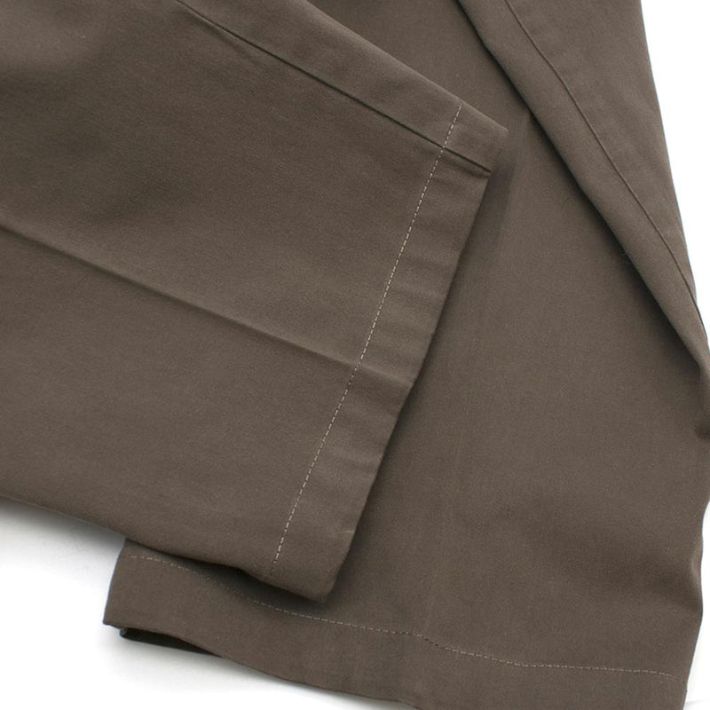 Canali Brown Cotton Straight Leg Trousers