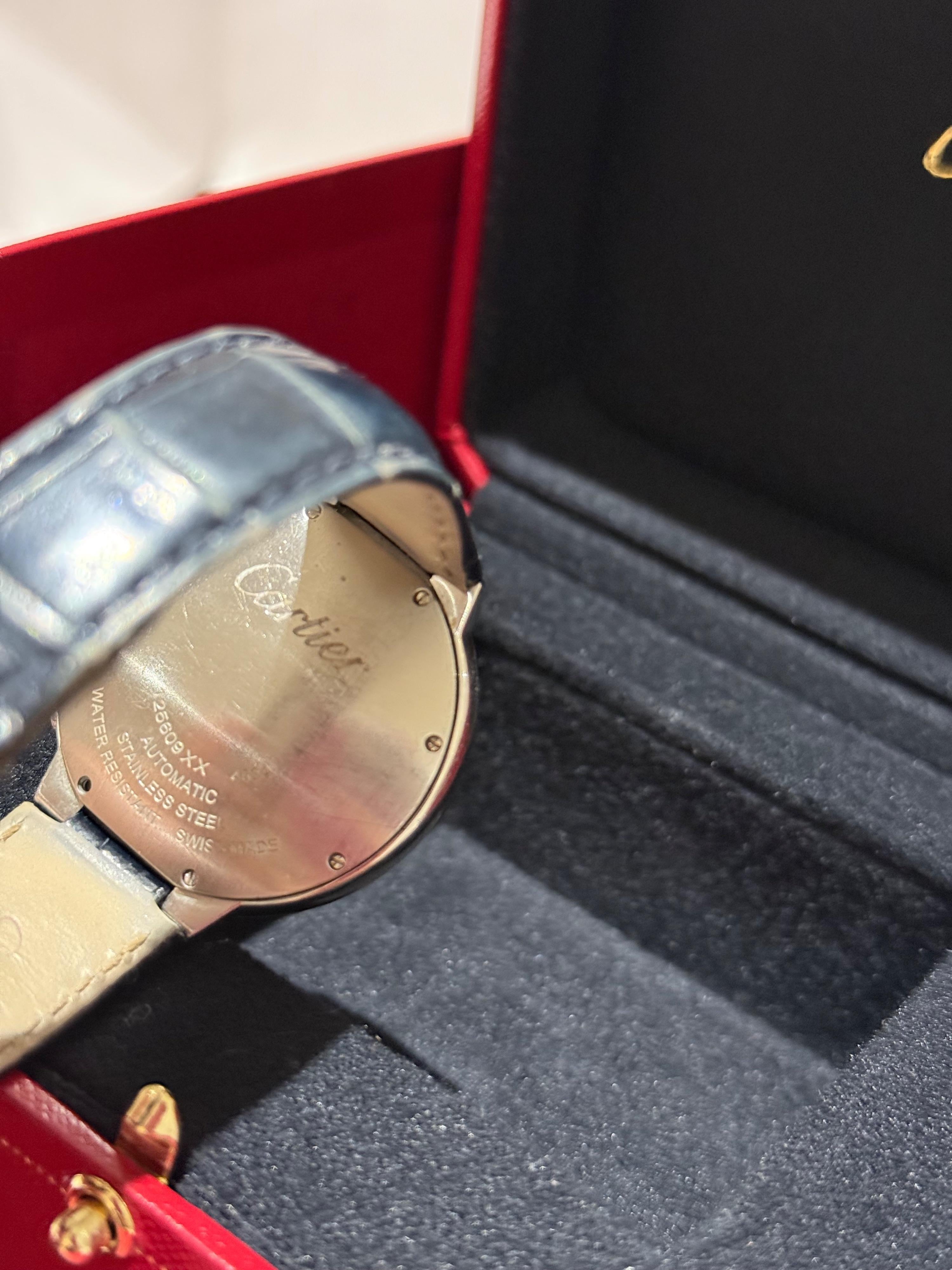 37mm Ballon Bleu de Cartier watch with Blue Alligtaor Strap