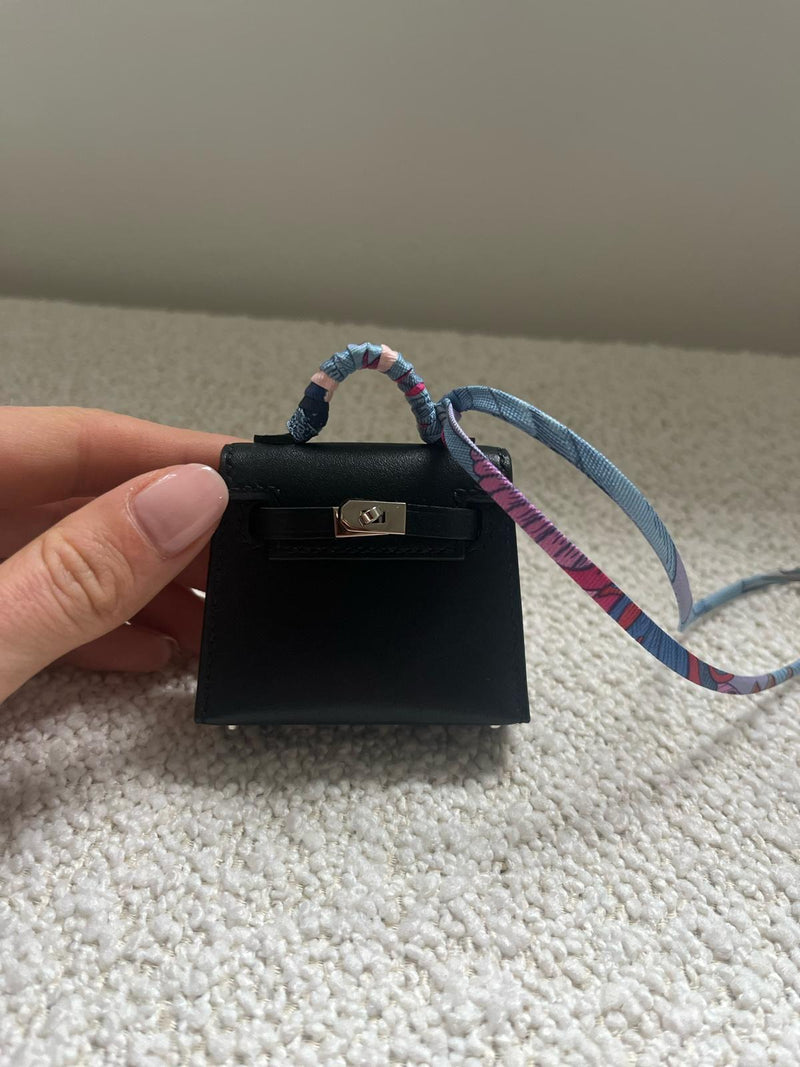 Hermes Noir Mini Kelly Twilly Bag Charm