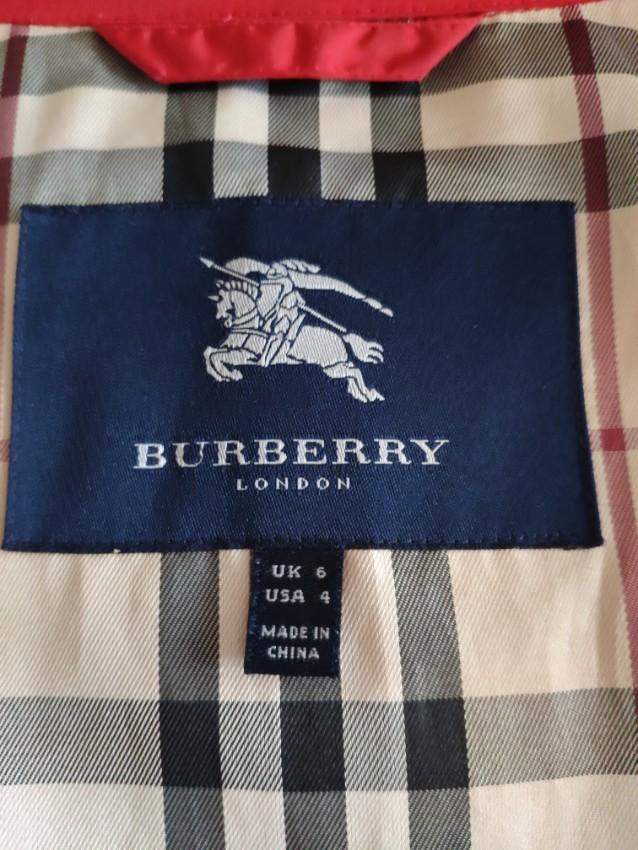 Burberry red double-breasted trench coat