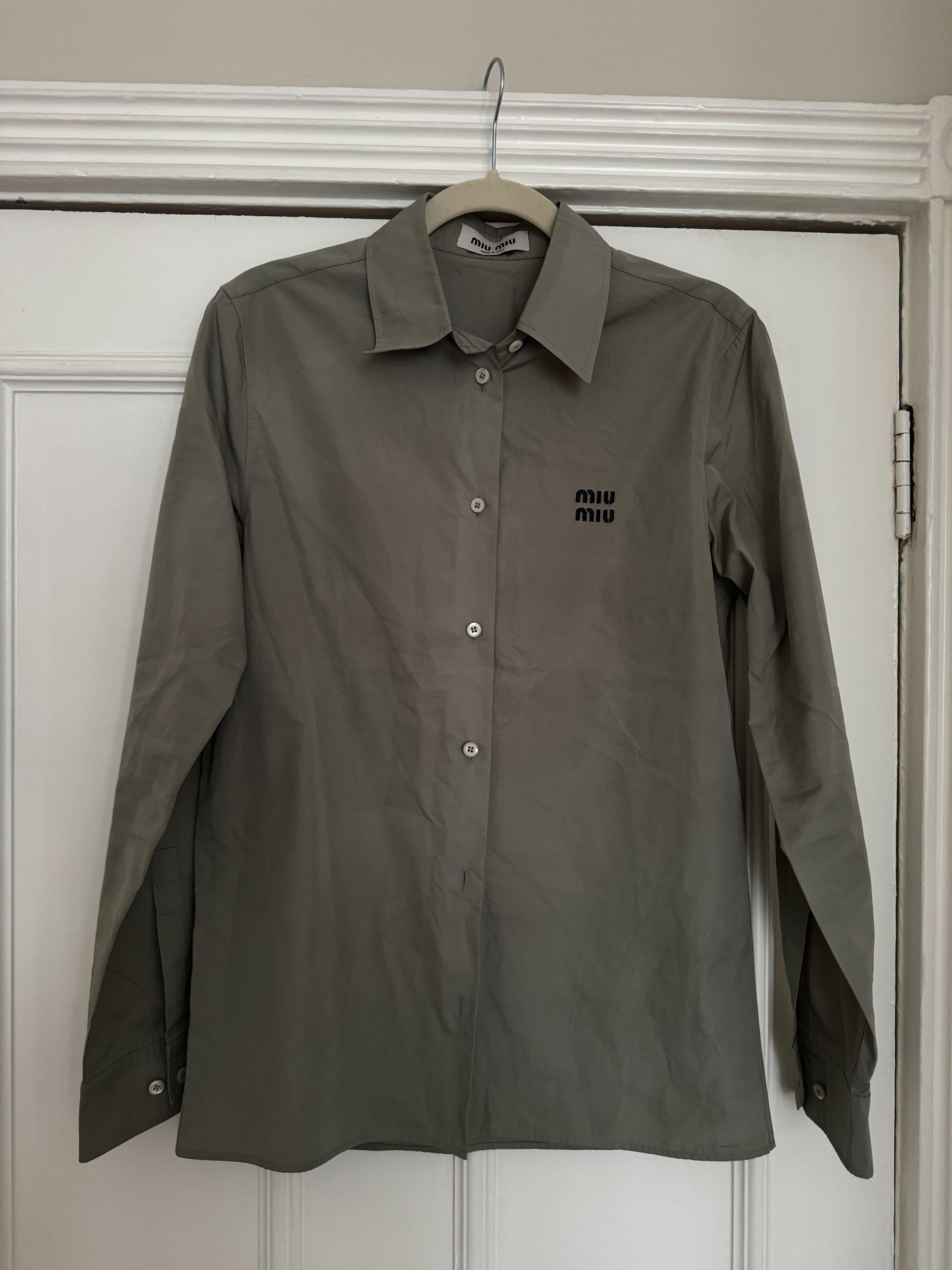 Miu Miu Grey Logo Detail Shirt