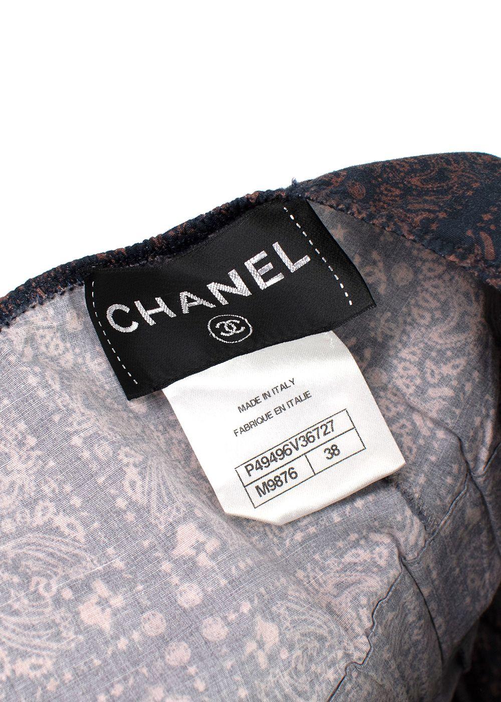 Chanel Fringed CC Paisley Print Halterneck Dress