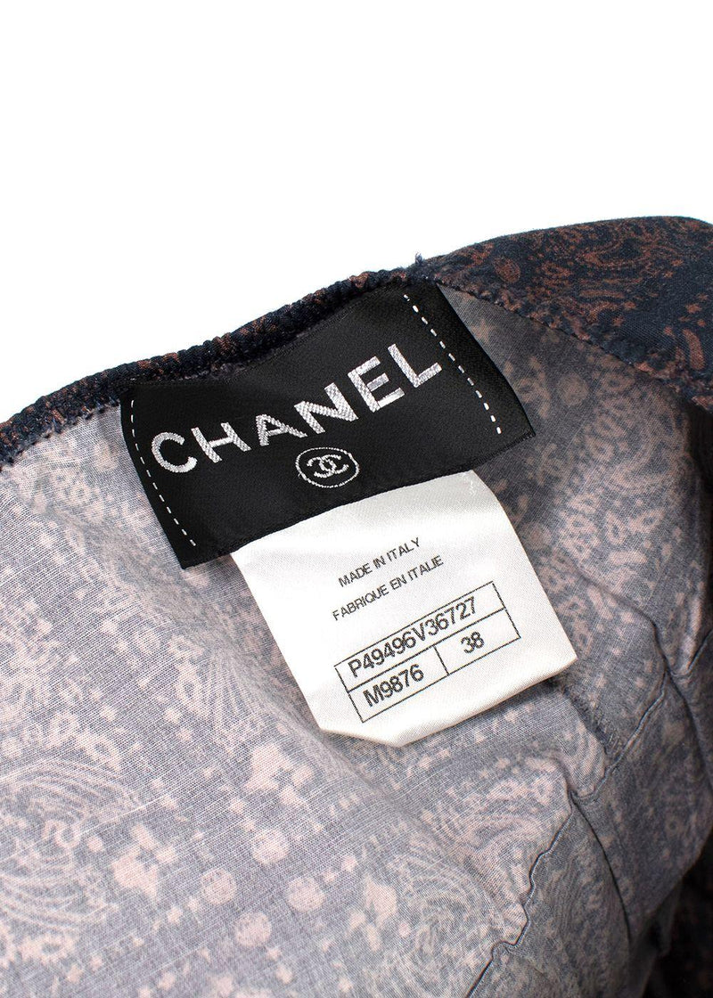 Chanel Fringed CC Paisley Print Halterneck Dress