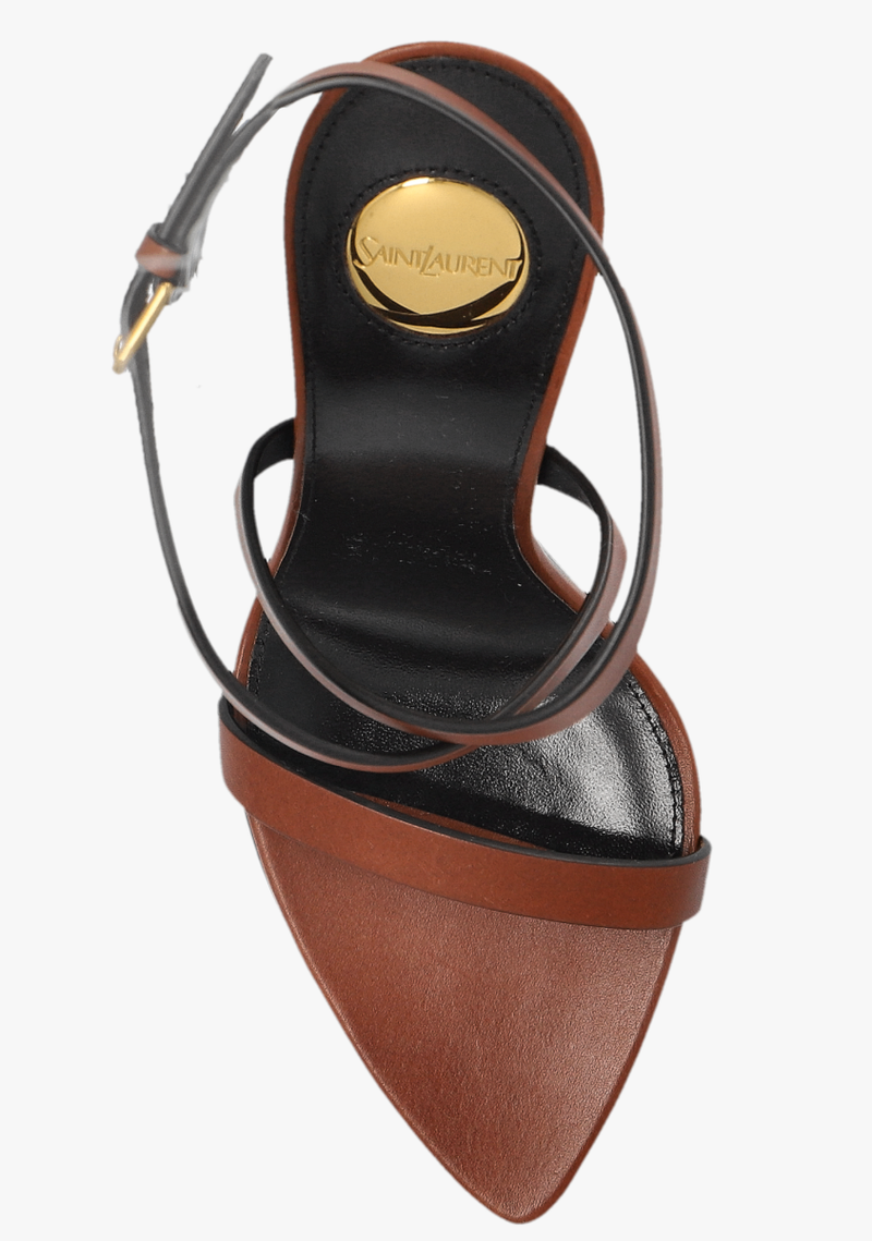 Saint Laurent Heeled Shoes 38.5 Brown and Black