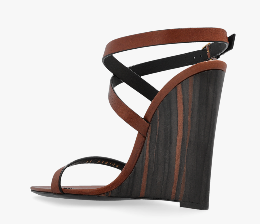 Saint Laurent Heeled Shoes 38.5 Brown and Black