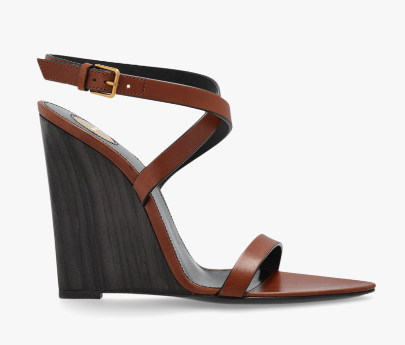 Saint Laurent Heeled Shoes 38.5 Brown and Black