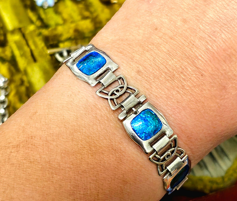Rare Charles Horner Sterling Silver / Enamel Bracelet / In V&A