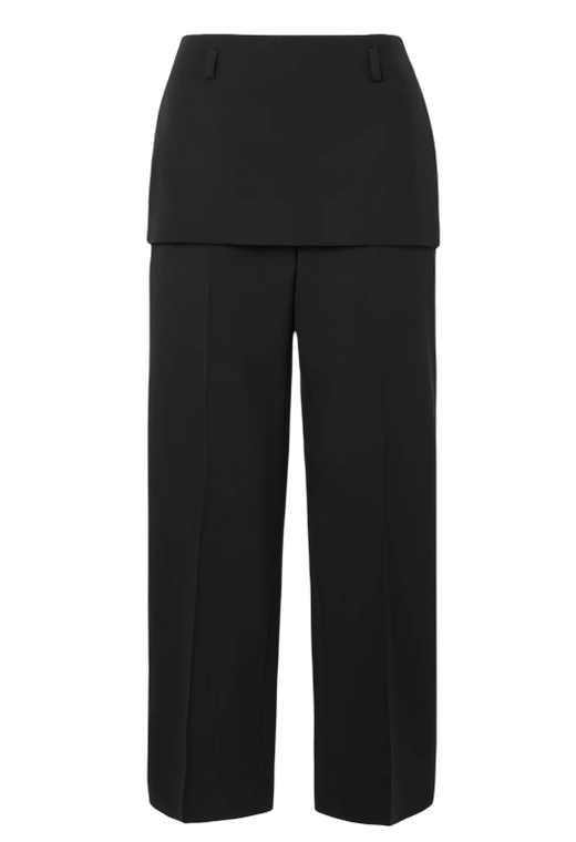 Toteme Layered Wool-Twill Straight-leg Trousers