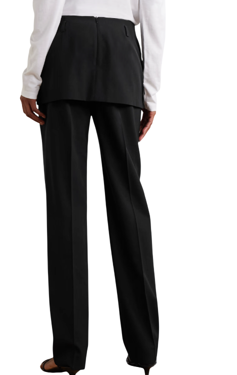 Toteme Layered Wool-Twill Straight-leg Trousers