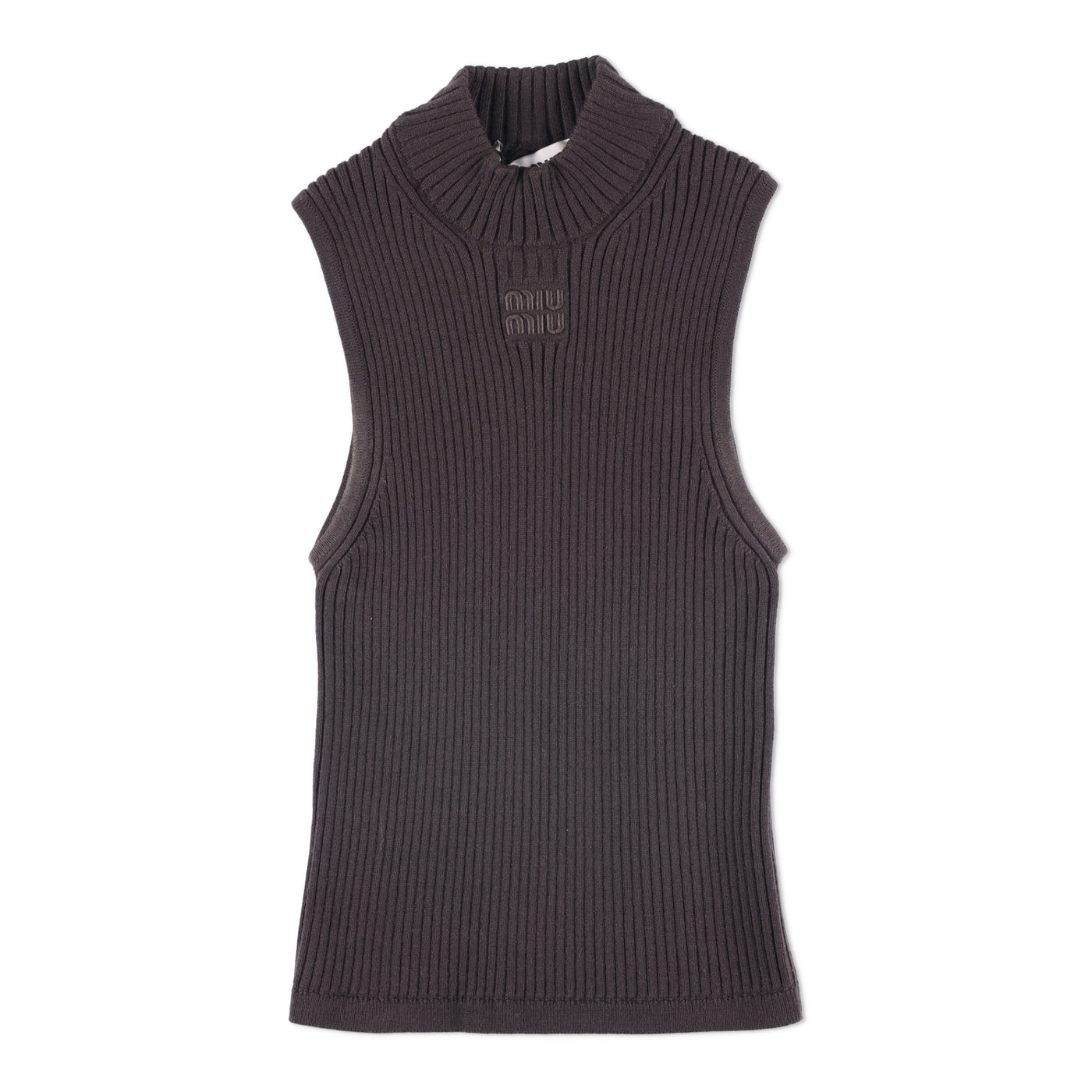 Miu Miu Ribbed Knit Wool Turtleneck Top