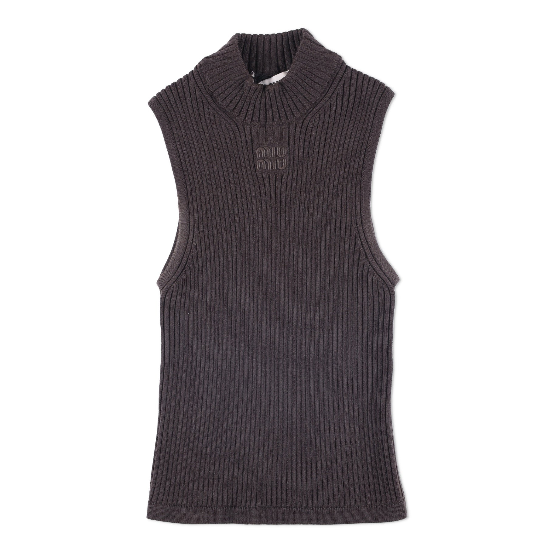 Miu Miu Ribbed Knit Wool Turtleneck Top