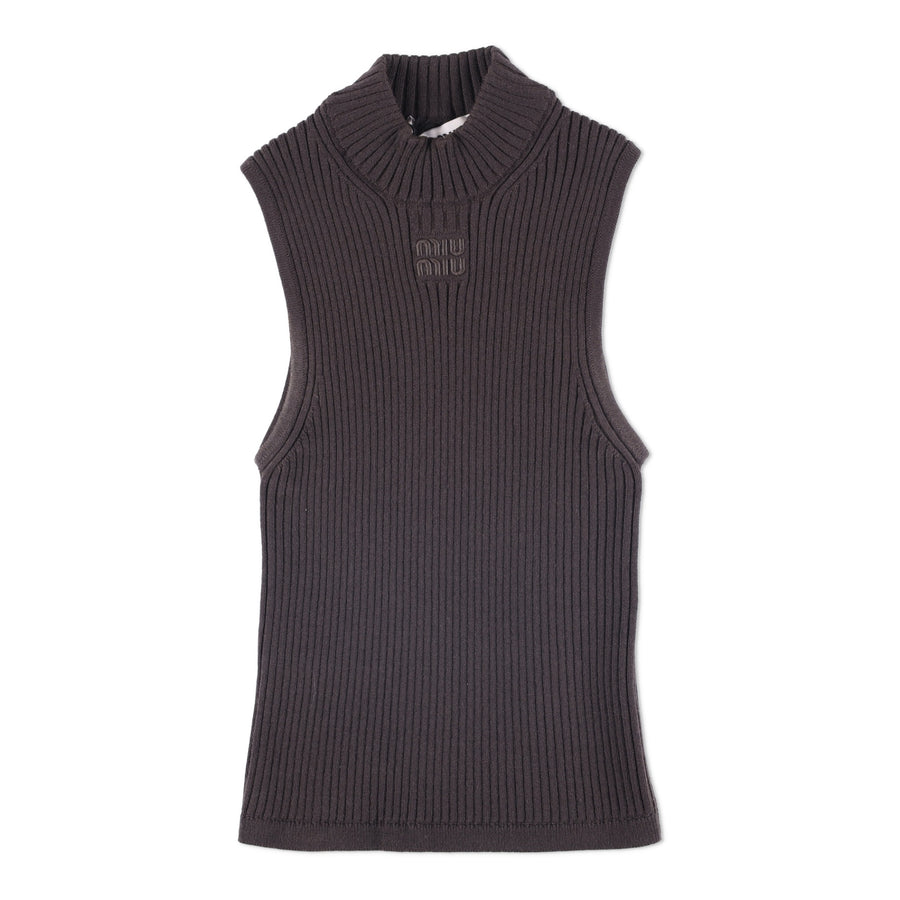 Miu Miu Ribbed Knit Wool Turtleneck Top