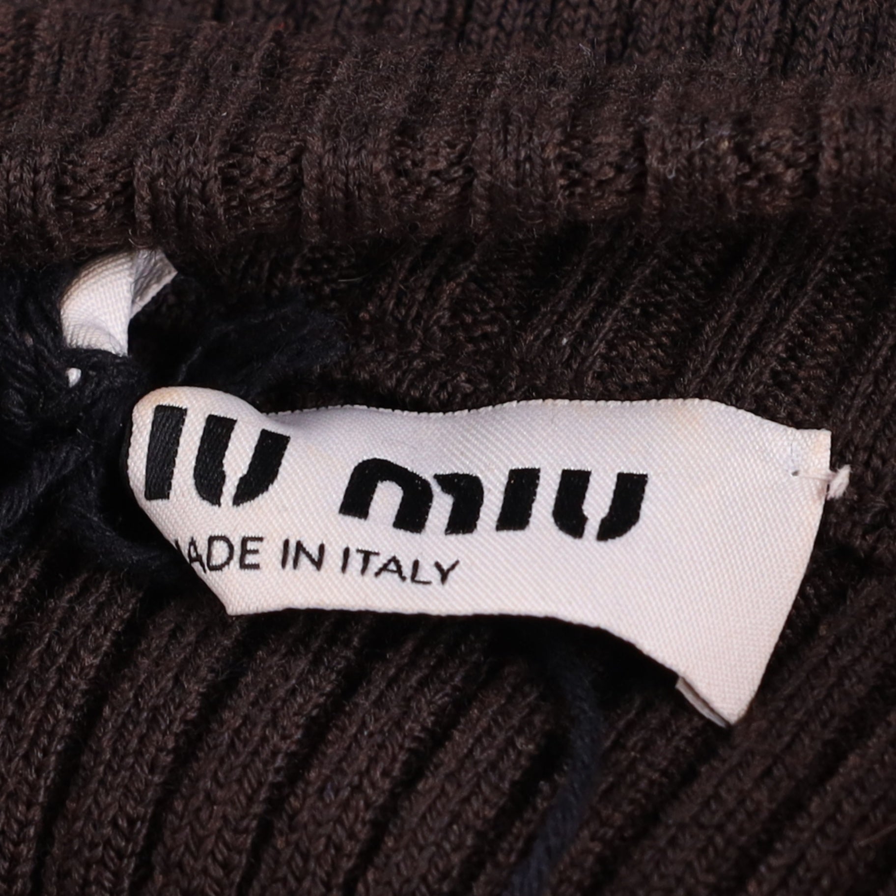 Miu Miu Ribbed Knit Wool Turtleneck Top
