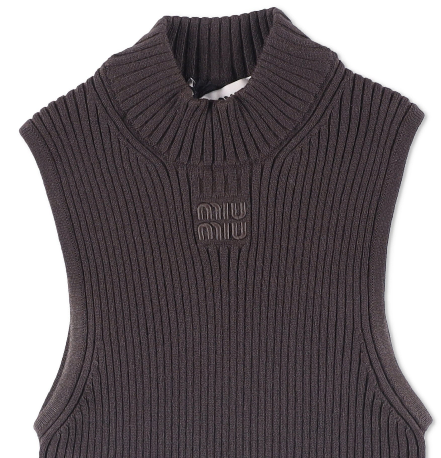 Miu Miu Ribbed Knit Wool Turtleneck Top