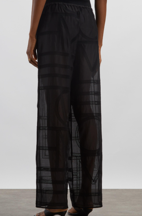 Toteme Black Monogram Crochet PJ Bottoms