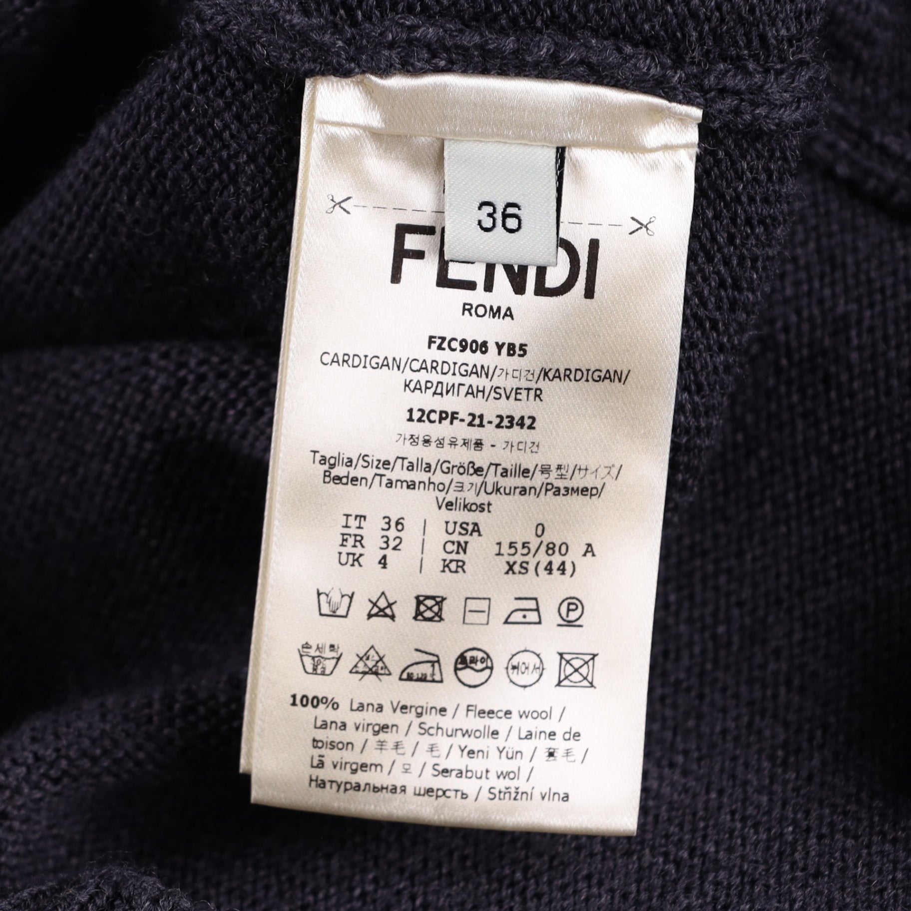 Fendi Wool V-neck Cardigan