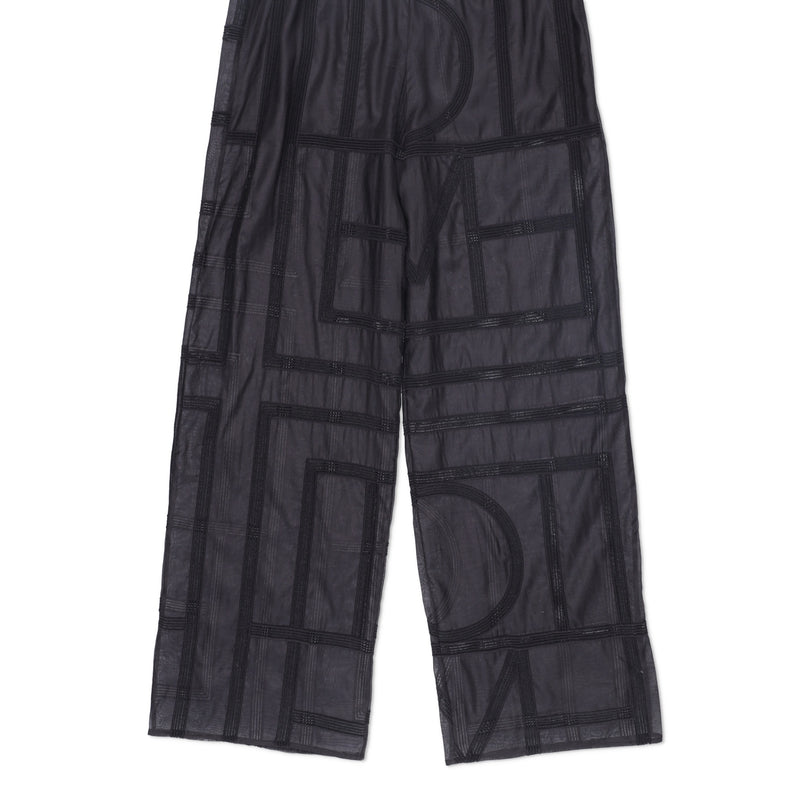 Toteme Black Monogram Crochet PJ Bottoms