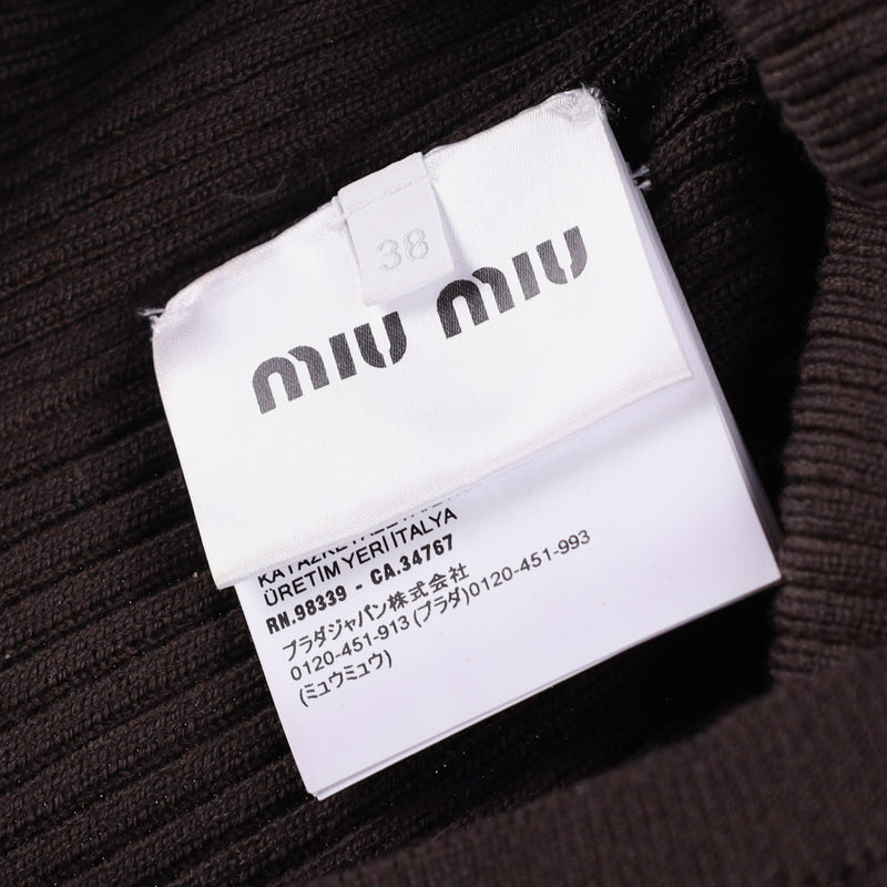 Miu Miu Ribbed Knit Wool Turtleneck Top