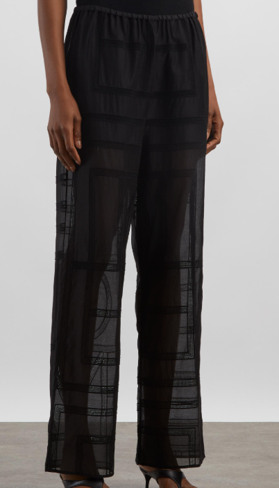 Toteme Black Monogram Crochet PJ Bottoms