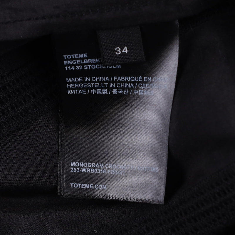 Toteme Black Monogram Crochet PJ Bottoms