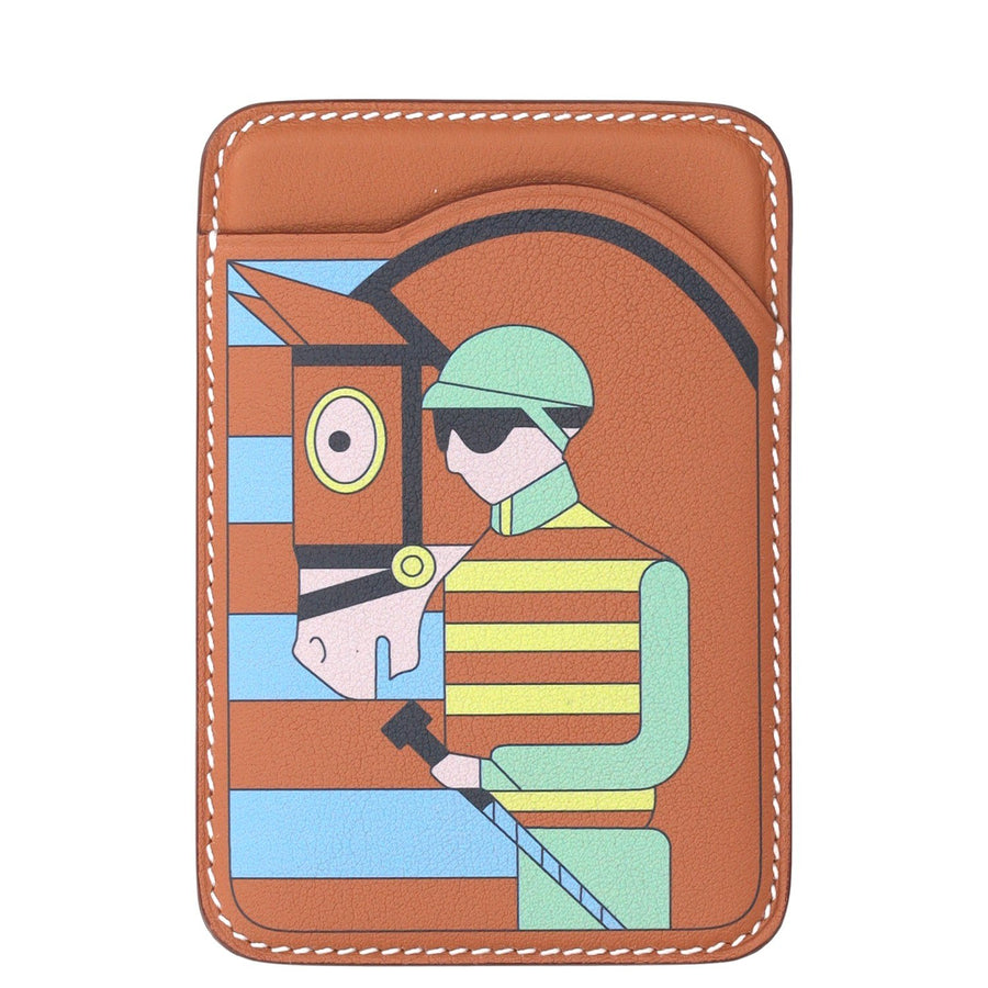 Hermes Magsafe Cavalier Card Holder Leather And Printed Fabric Purses Wallets