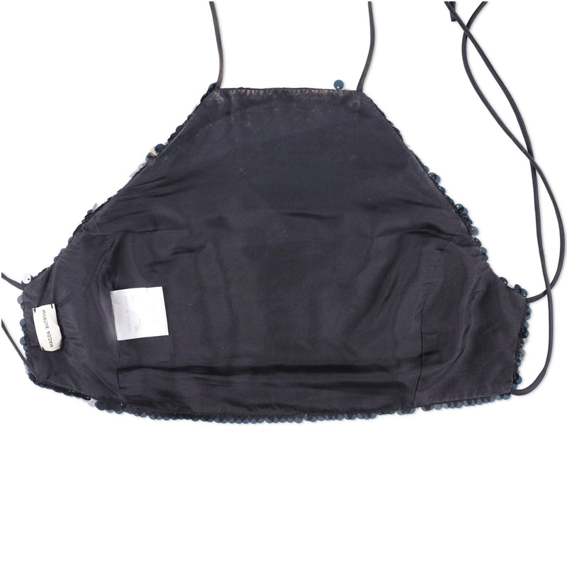 Magda Butrym Sequined Halterneck Crop Top