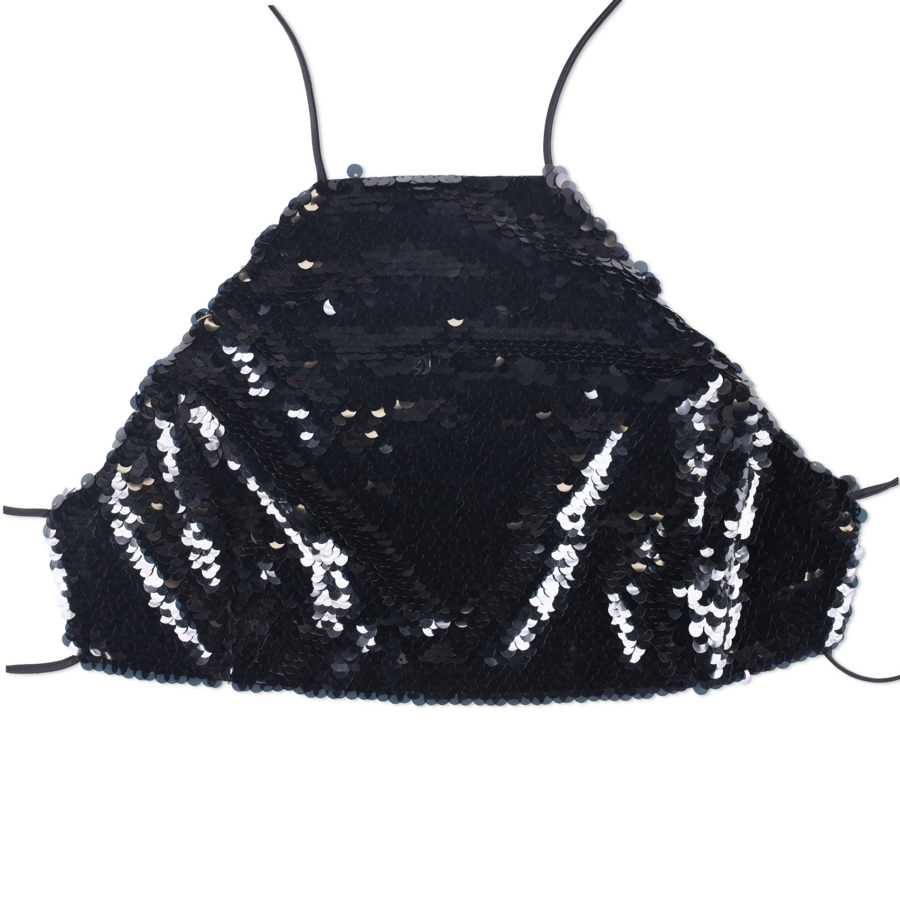 Magda Butrym Sequined Halterneck Crop Top