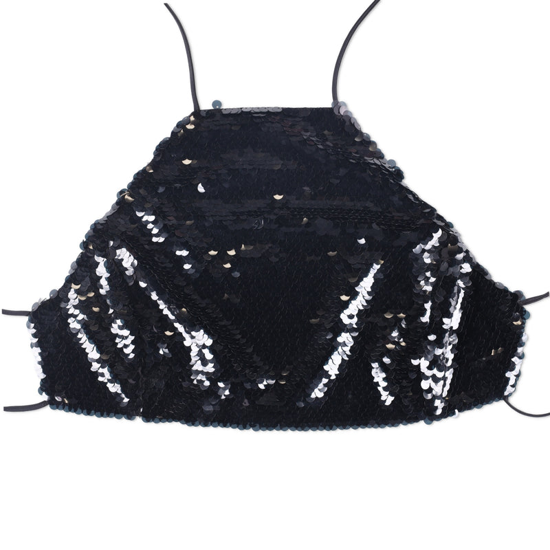 Magda Butrym Sequined Halterneck Crop Top