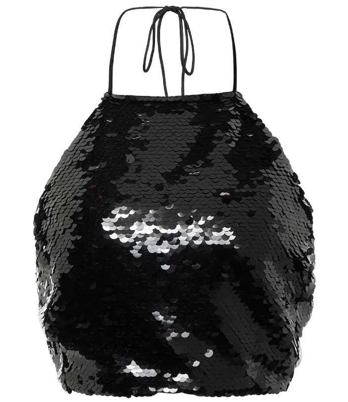 Magda Butrym Sequined Halterneck Crop Top